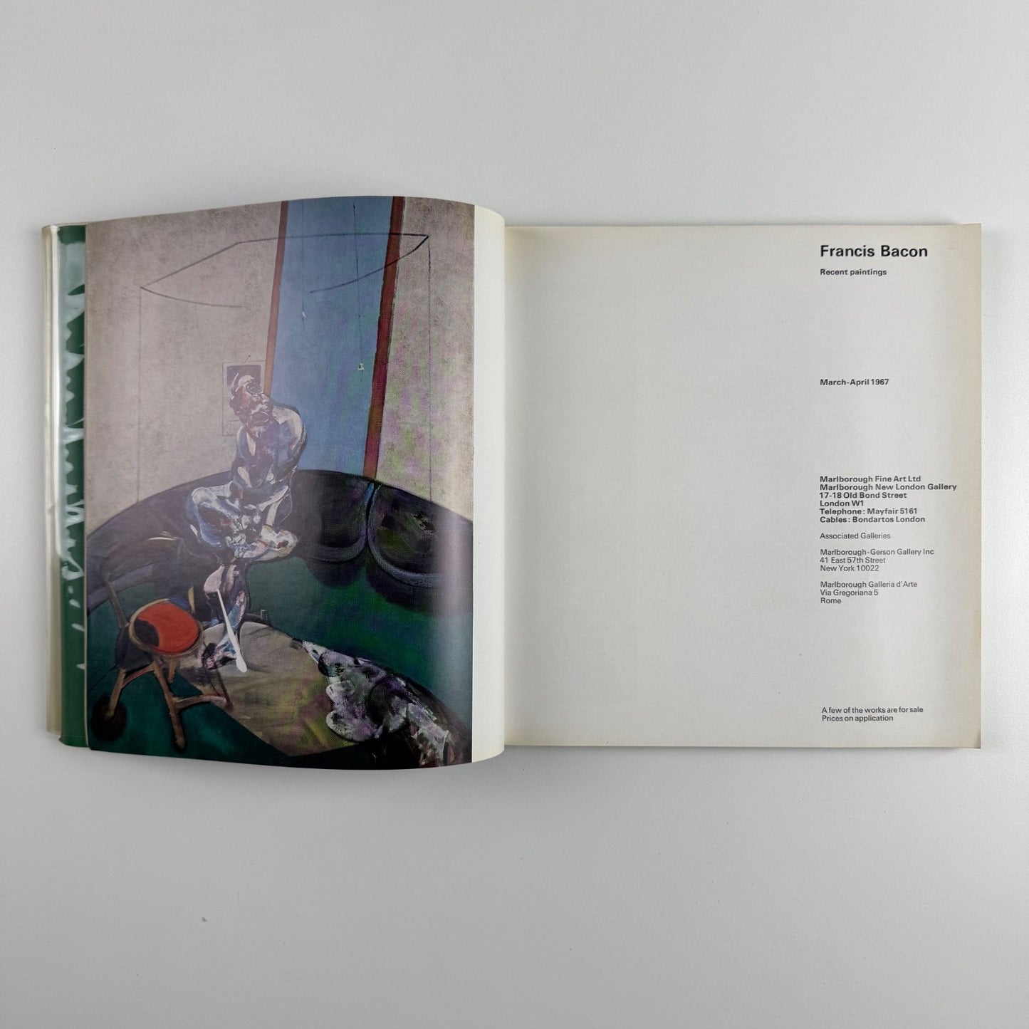 Francis Bacon | Marlborough Fine Art 1967 + private view and other ephemera including photographs and BBC info sheet