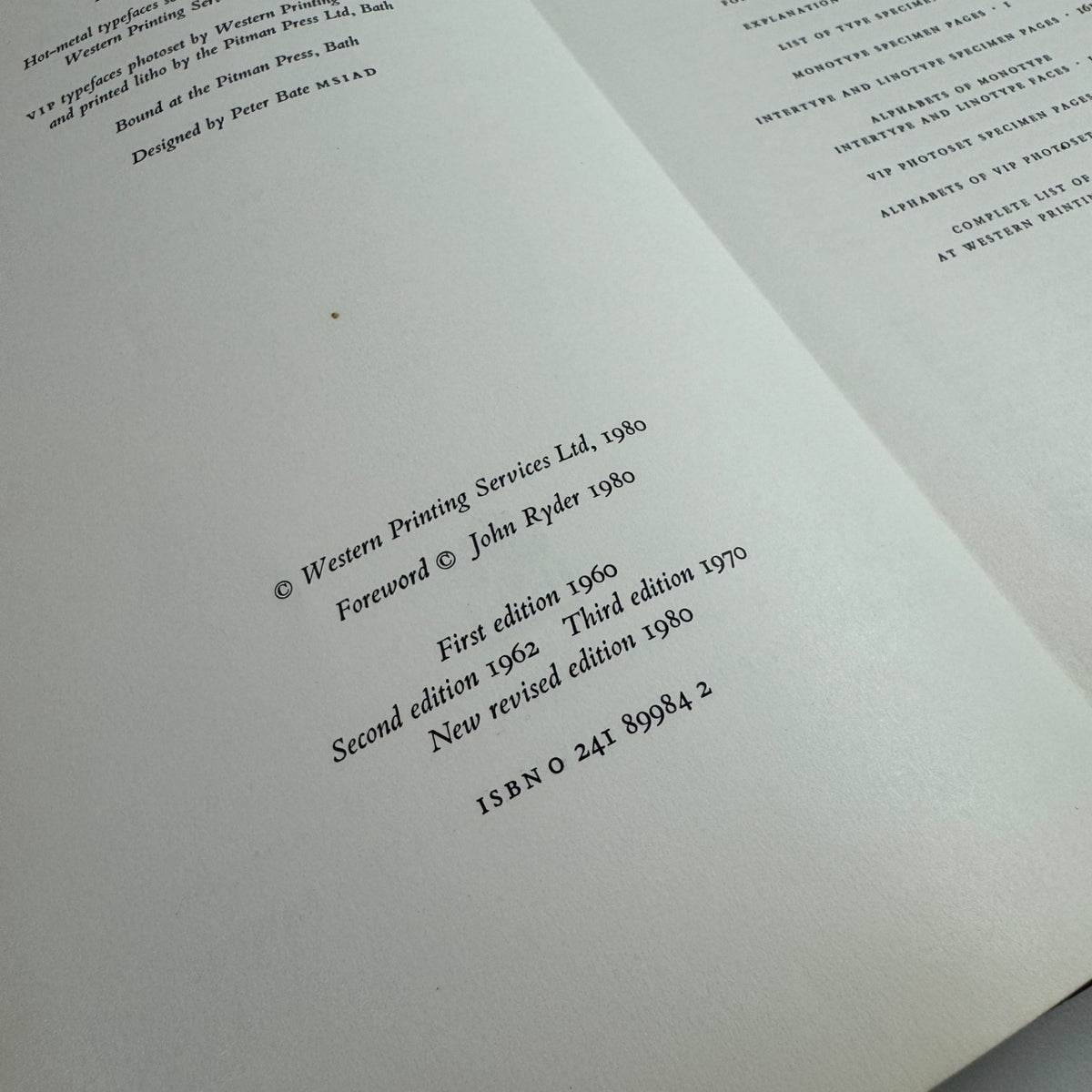 The New Western Type Book foreword by John Ryder Western Printing Services 1980