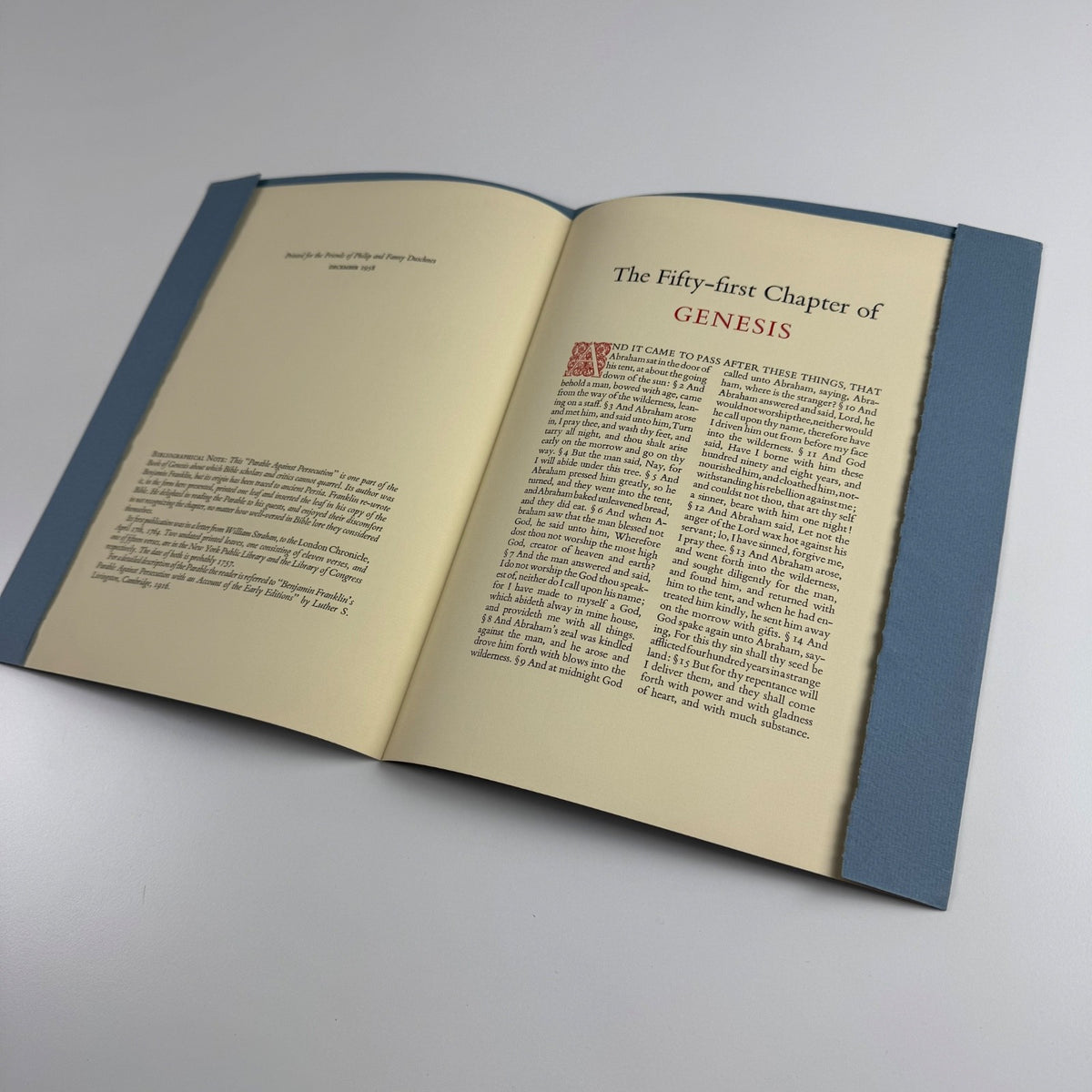 Offprint: The Fifty-first Chapter of Genesis. A Parable Against Persecution | Friends of Philip & Fanny Duschnes Dec 1958