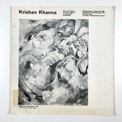 Krishen Khanna exhibition leaflet/folding card | New Art Centre London, 1968
