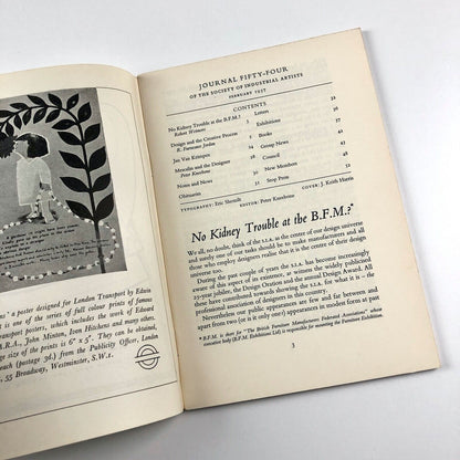 Society of Industrial Artists (SIA) Journal 54 February 1957 edited Peter Kneebone