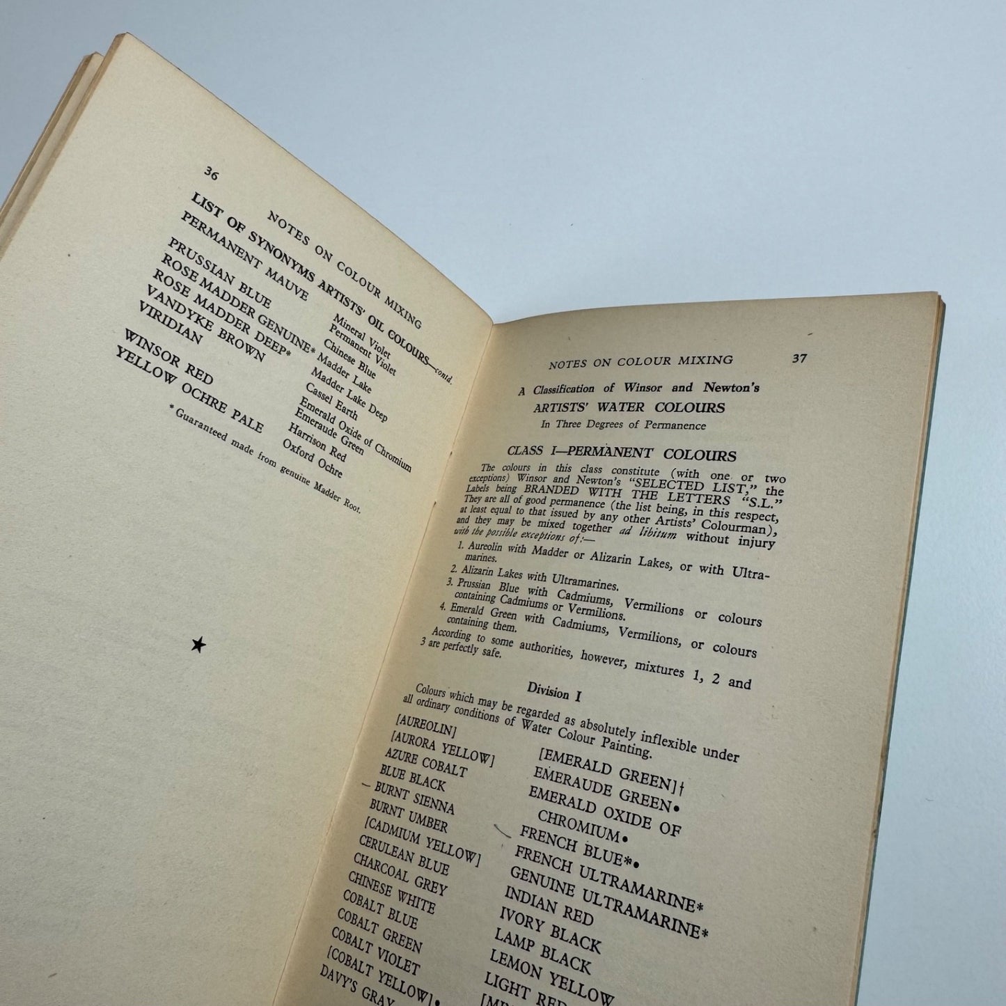 Notes on Colour Mixing by Hesketh Hubbard. Winsor & Newton, 1st edition 1947