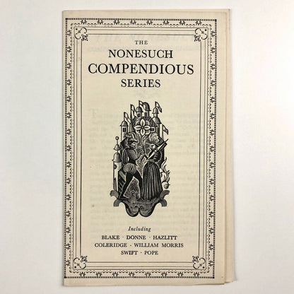The Nonesuch Compendious Series of Classics | Undated promotional leaflet