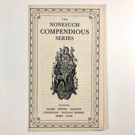 The Nonesuch Compendious Series of Classics | Undated promotional leaflet