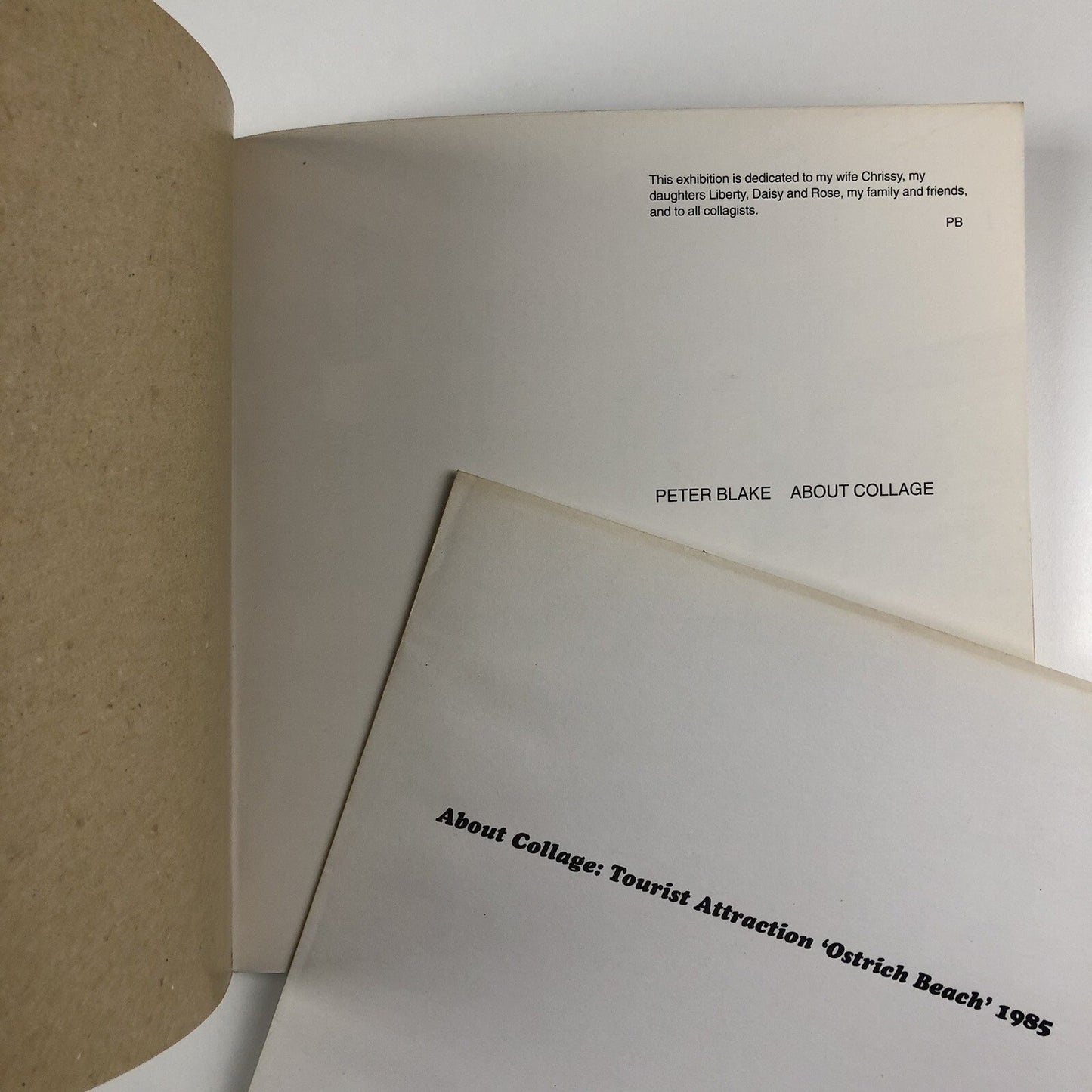 Peter Blake – About Collage | Tate Liverpool catalogue | Signed by Peter Blake | With 'Ostrich Beach' print 2000