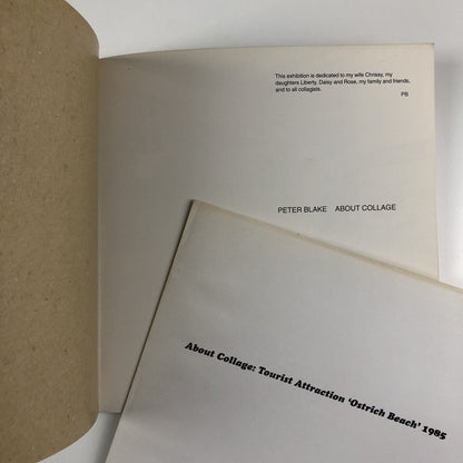 Peter Blake – About Collage | Tate Liverpool catalogue | Signed by Peter Blake | With 'Ostrich Beach' print 2000