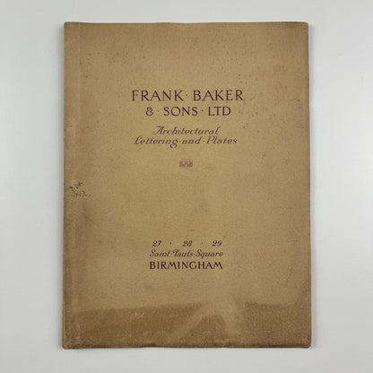 Frank Baker & Sons Ltd | Architectural Lettering and Plates | Birmingham