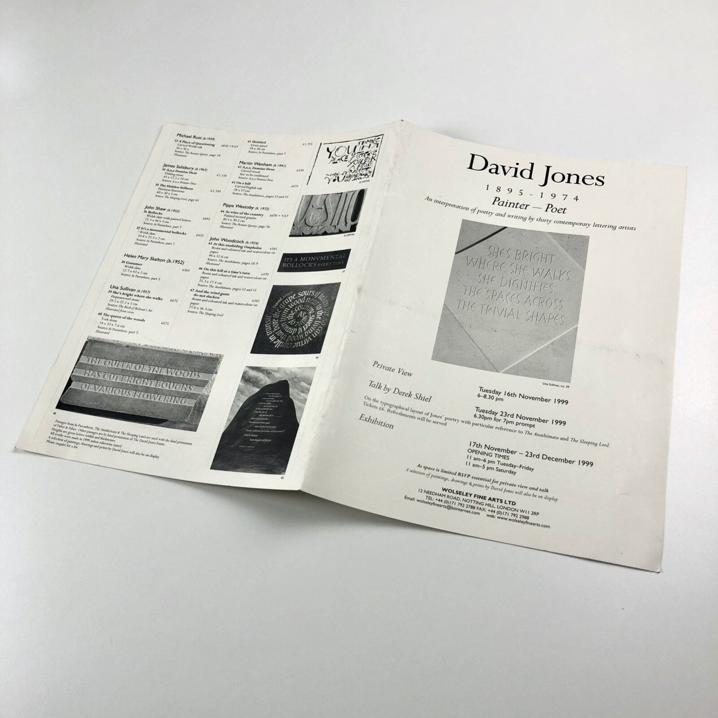 David Jones 1895-1974. Painter - Poet. An interpretation of poetry and writing by thirty contemporary lettering artists | Wolseley Fine Arts 1999