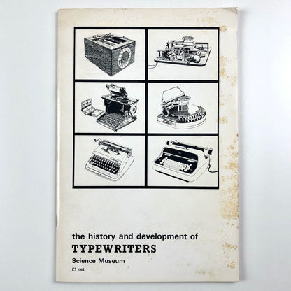 History and Development of Typewriters by G. Tilghman Richards | Science Museum HMSO 1964