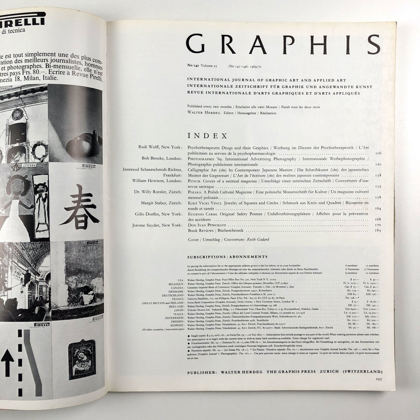 Graphis journal 142 Vol 25 1969/70 | Ed. Walter Herdeg | Graphis Press