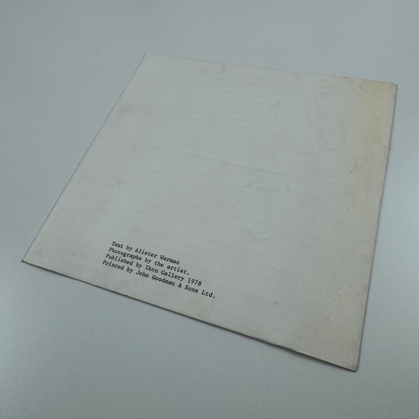 Leaflet for Harry Snook New Reliefs | Ikon Gallery Current Work Series 1, 1978