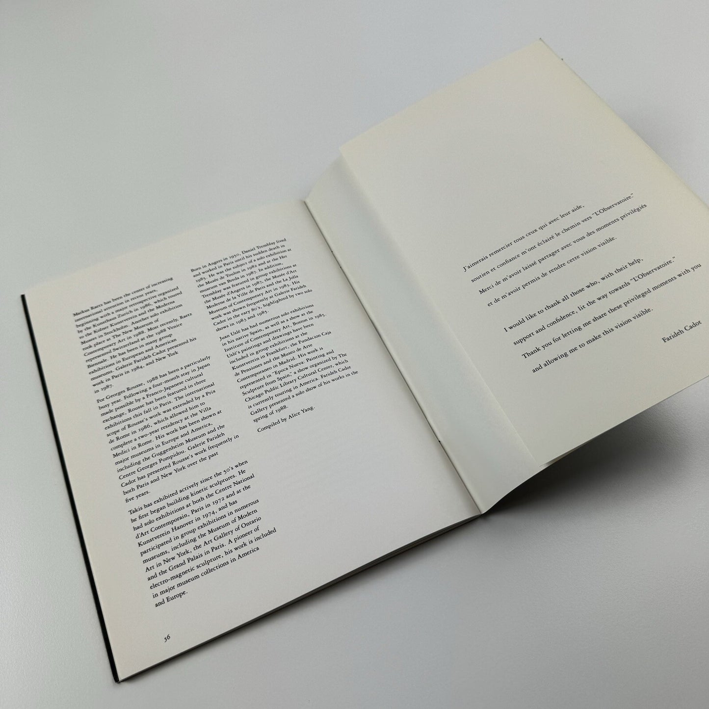 L'Observatoire. Farideh Cadot Gallery; NY; Galerie Farideh Cadot, Paris | 1988 exhibition catalogue