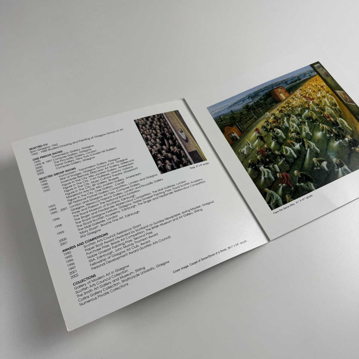 Folding card Peter Thomson new paintings | Compass Gallery 2002
