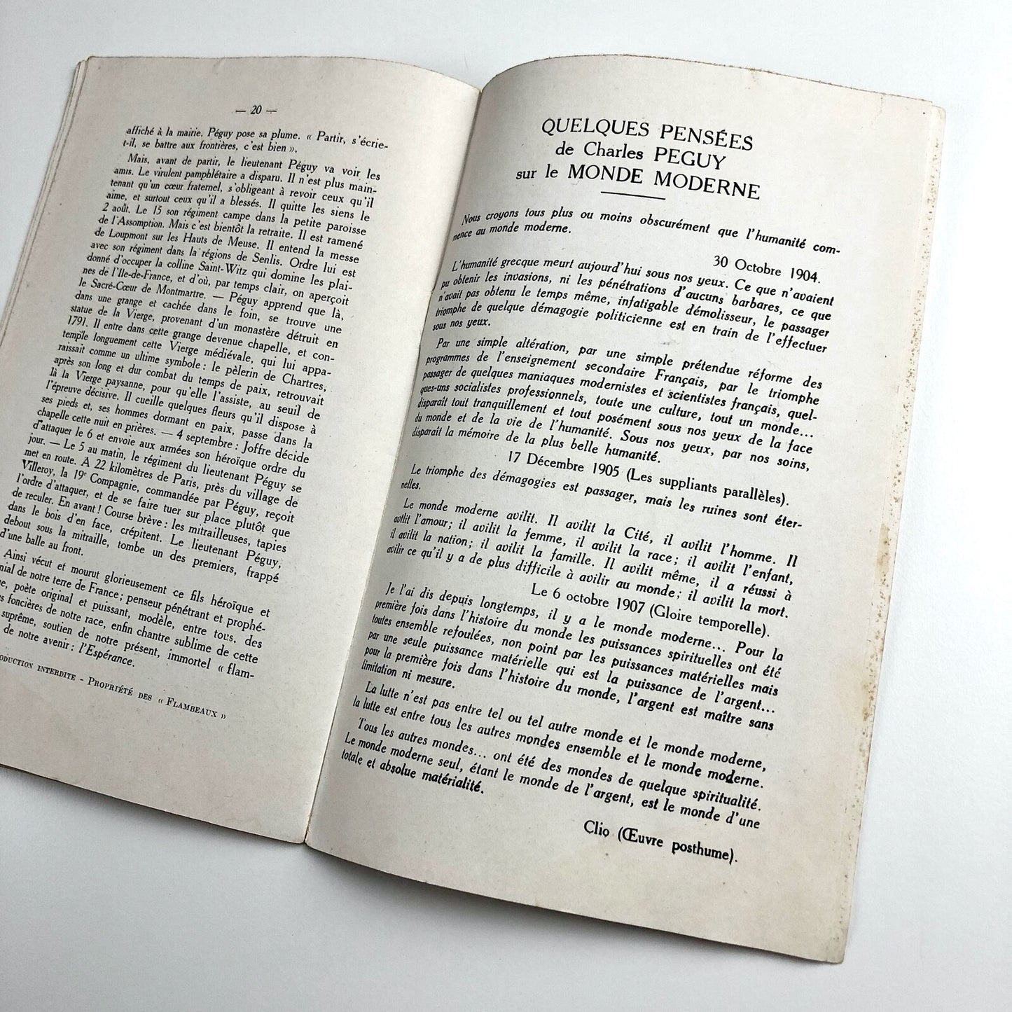 La Vocation Héroïque de Charles Péguy | Editions des Flambeaux 1941