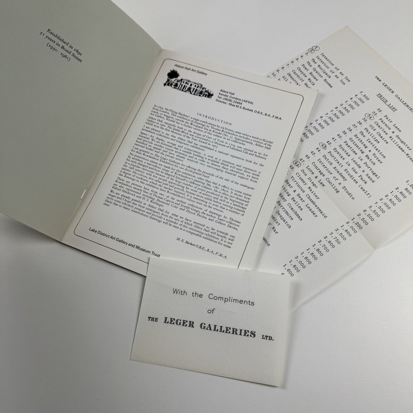 An exhibition of watercolour drawings by Thomas Rowlandson | Leger Galleries catalogue, 1981