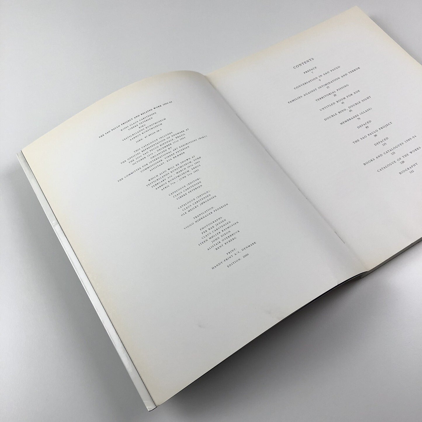 Claus Carstensen – The Sao Paulo Project And Related Work| Exhibition catalogue, 1992-94