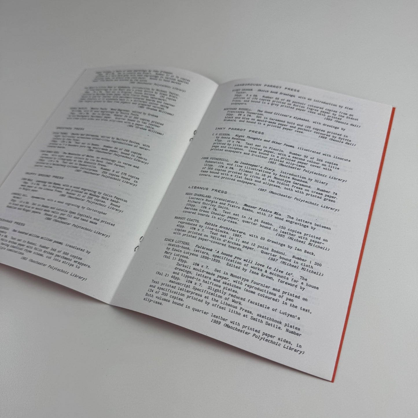 Fine Books Today Recent Private Press Books Portico Library & Gallery Manchester, 1989