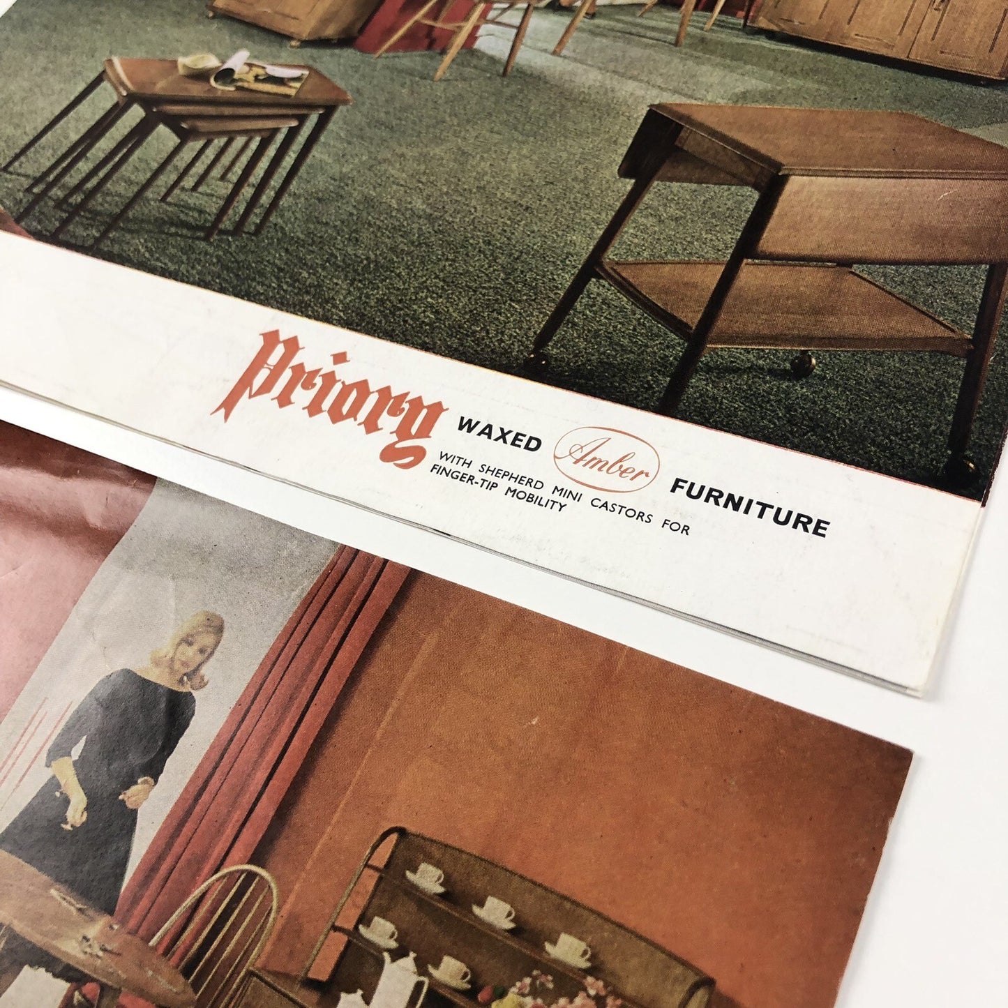 2 x Priory Waxed Amber furniture brochures & price lists | 1963 and 1964