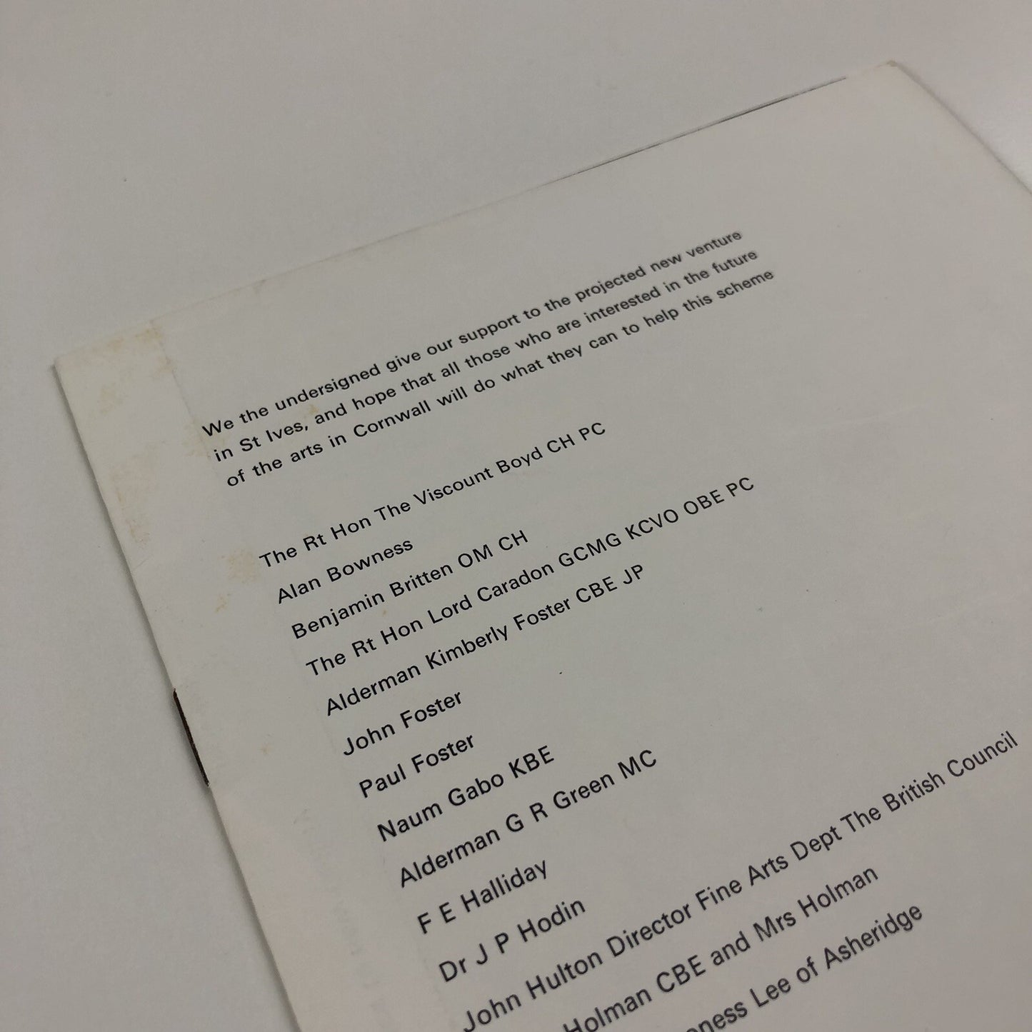 Penwith Society of Arts in Cornwall | Fundraising leaflet – presumed 1970s