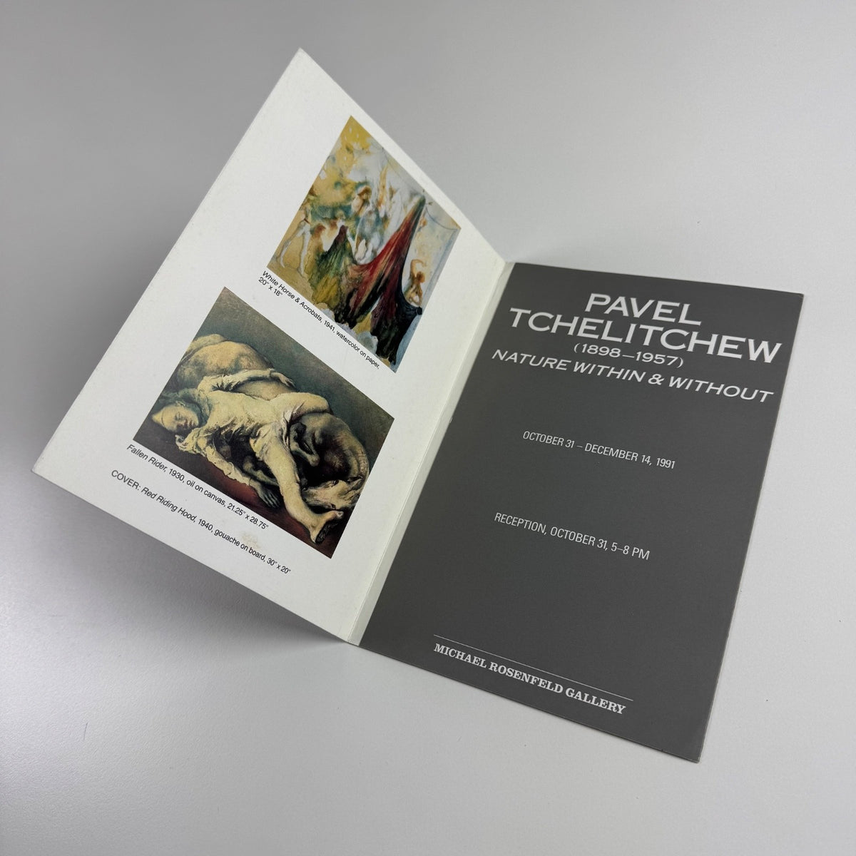 Folding card for Pavel Tchelitchew Nature within & without Michael Rosenfeld