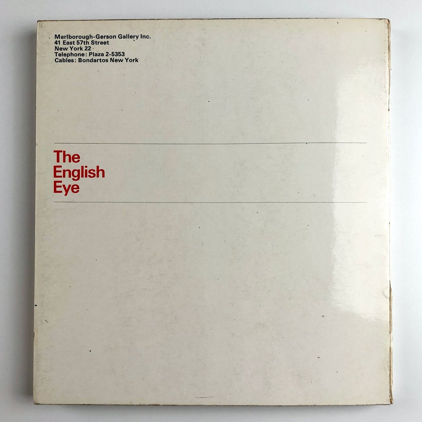 The English Eye – exhibition catalogue | Marlborough-Gerson New York, 1965