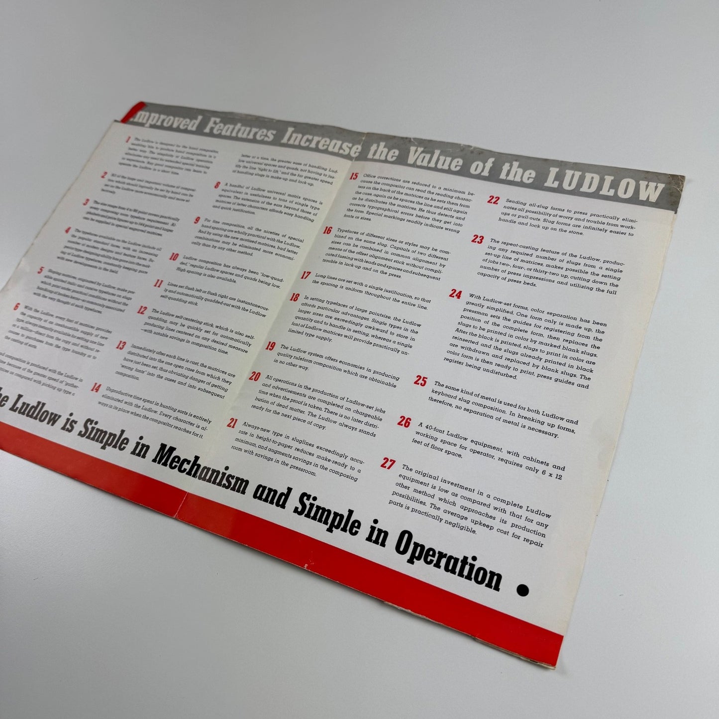 Two leaflets for Ludlow Typograph Company, Chicago Ludlow machinery