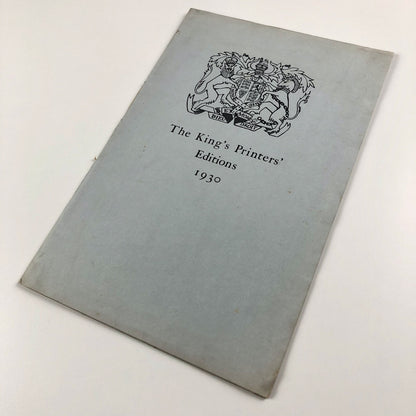 The first prospectus of The King’s Printers’ Editions 1930 Eyre & Spottiswoode
