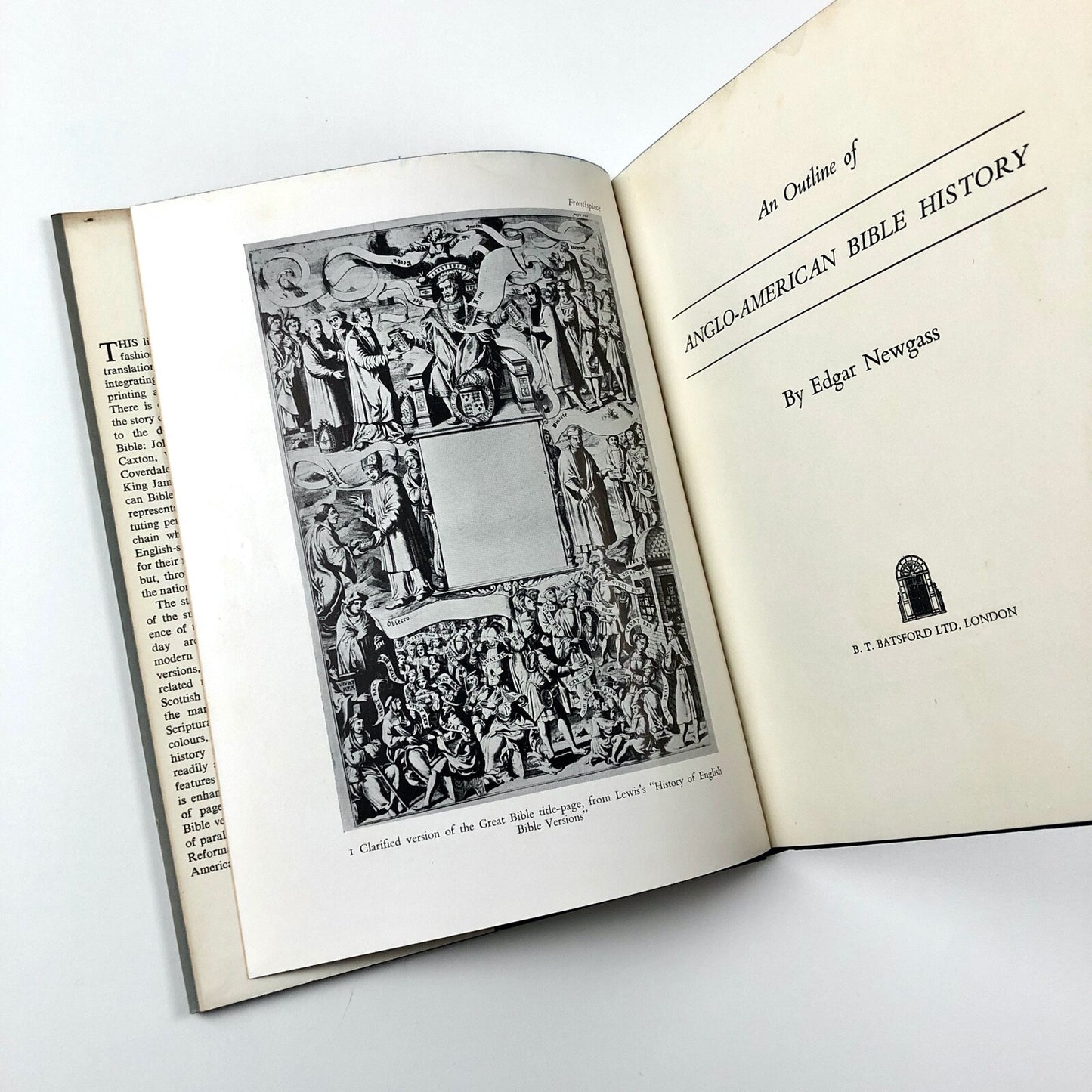 An Outline of Anglo American Bible History by Edgar Newgass | B T Batsford, 1958