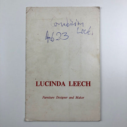Lucinda Leech. Furniture Designer and Maker. Promotional folder with seven inserts - undated