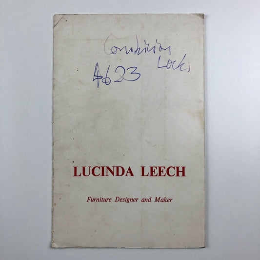 Lucinda Leech. Furniture Designer and Maker. Promotional folder with seven inserts - undated