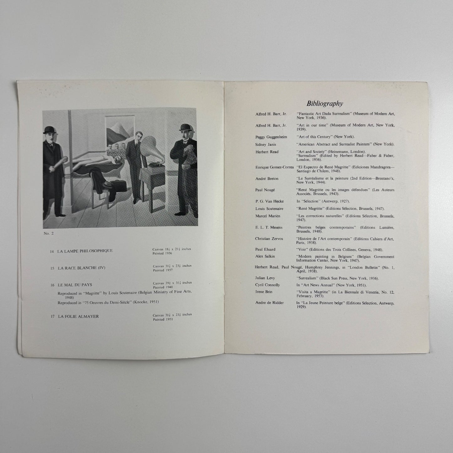 René Magritte | The Lefevre Gallery November 1953 catalogue and press release