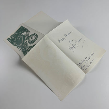 Hand-made Christmas card signed by Geoffrey Cardew