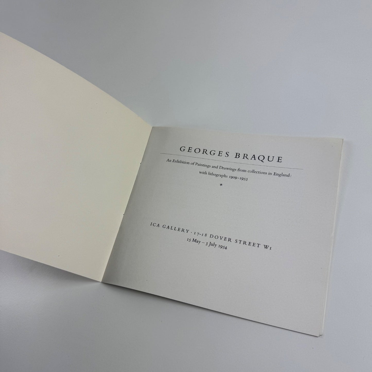 Georges Braque paintings & drawings 1909-1953 | ICA Gallery, 1954 printed by Christopher Foss