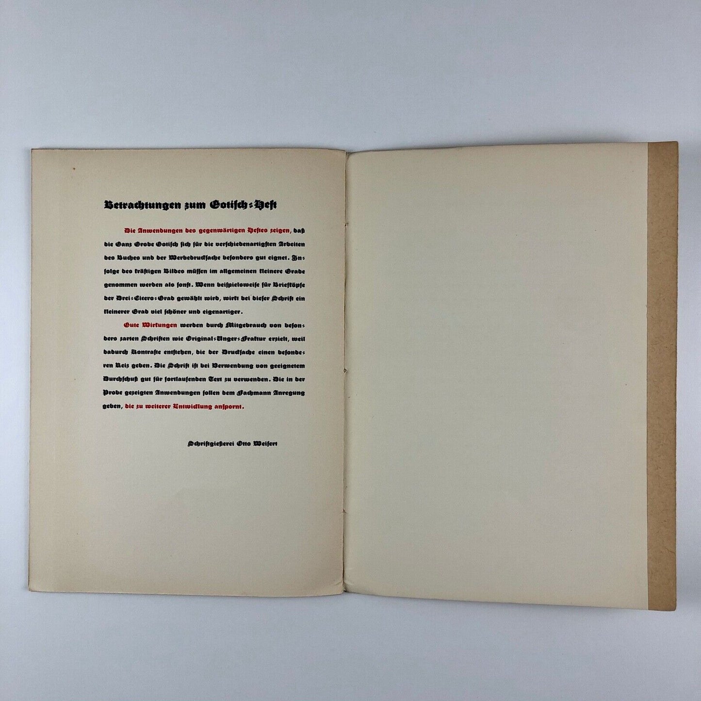 Ganz Grobe Gotische type specimen booklet | Otto Weisert Schriftgiesserei, 1930s | Friedrich Hermann Ernst Schneidler
