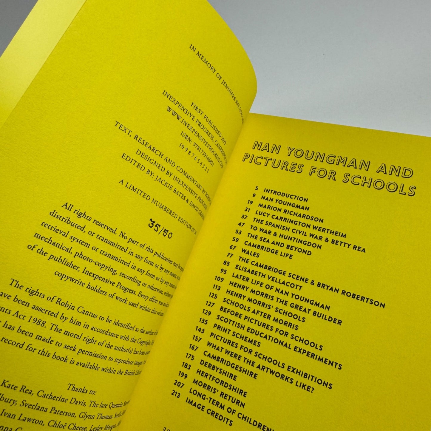 Nan Youngman and Pictures for Schools. Inexpensive Progress limited ed 35/50