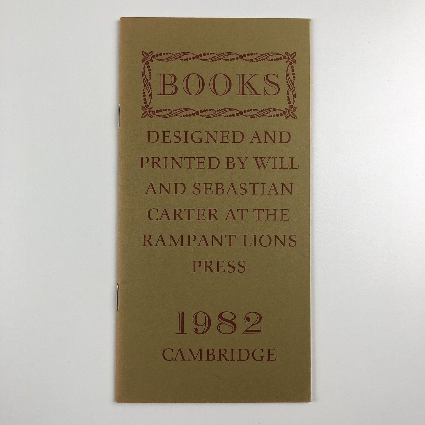 Rampant Lions Press – Books Designed and Printed by Will and Sebastian Carter | 1982