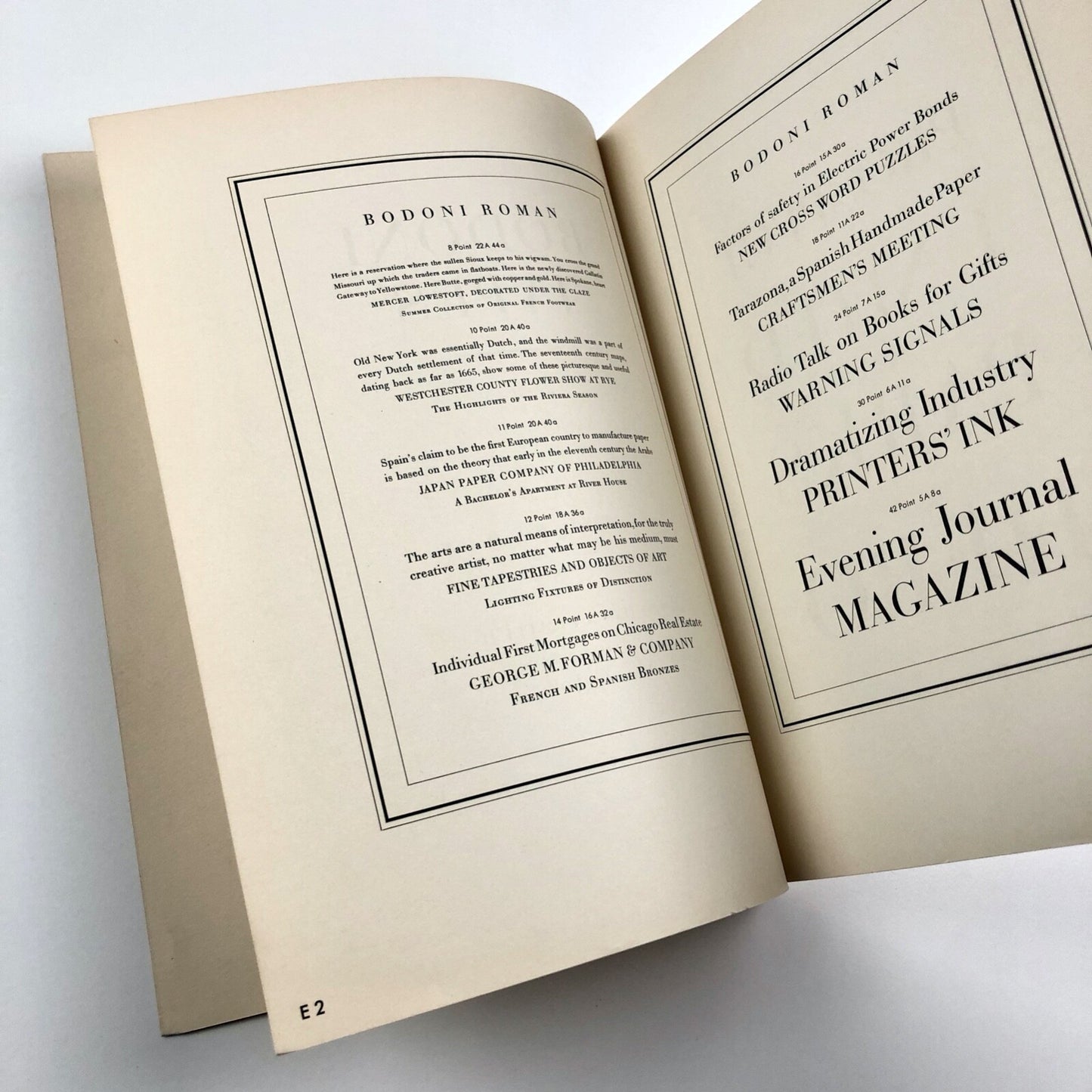 Bodoni Types | Soldans Limited type specimen leaflet, undated