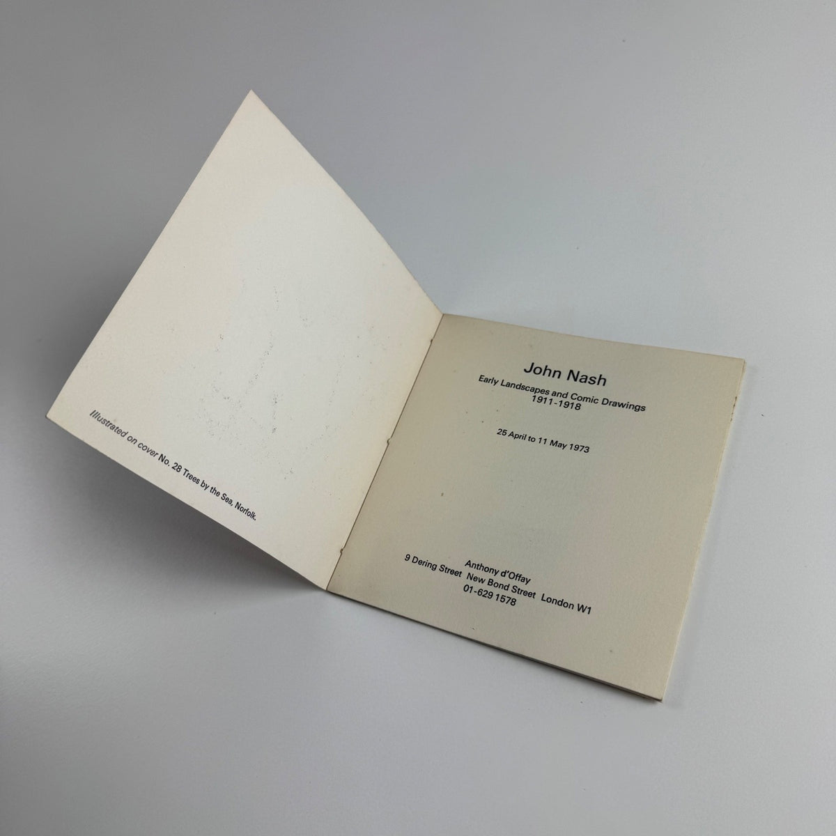 John Nash. Early Landscapes and Comic Drawings 1911-1918 Anthony d'Offay 1973