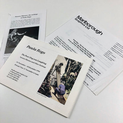 Folding card and related leaflet for Paula Rego. The Poor Dog was Laughing | Marlborough Graphics, 1994