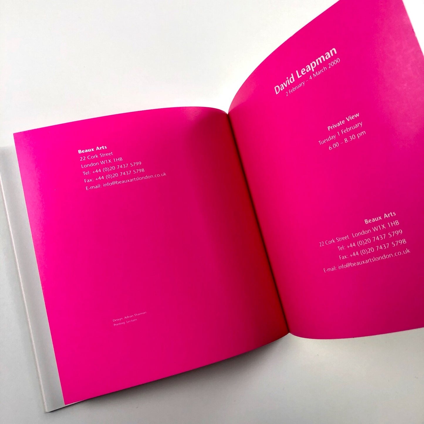 David Leapman | Beaux Arts exhibition catalogue, 2000