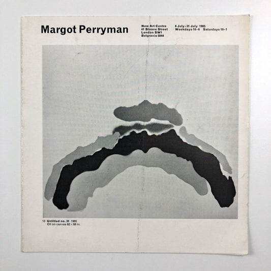 Folding card for Margot Perryman | New Art Centre, Sloane Street, London, 1965
