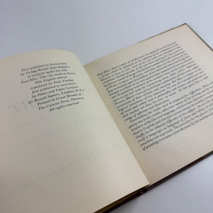 Paul Klee on Modern Art intro Herbert Read | Faber & Faber, 1948