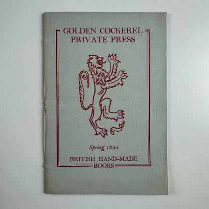 Golden Cockerel Private Press British Hand-made books. Spring 1955