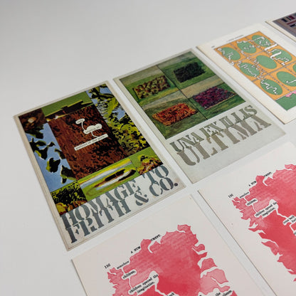 Five postcards relating to Tom Phillips including relating to A Humument