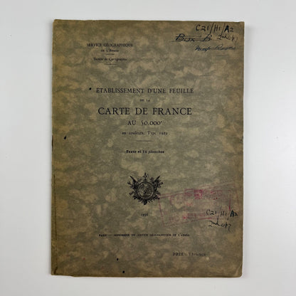 Établissement d’une feuille de la carte de France | Géographique de l’armée 1936