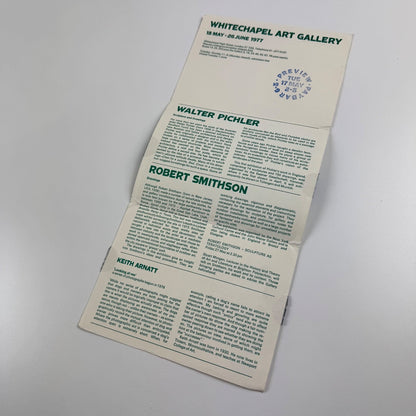 Private View Whitechapel 1977 Walter Pichler, Robert Smithson, Keith Arnatt