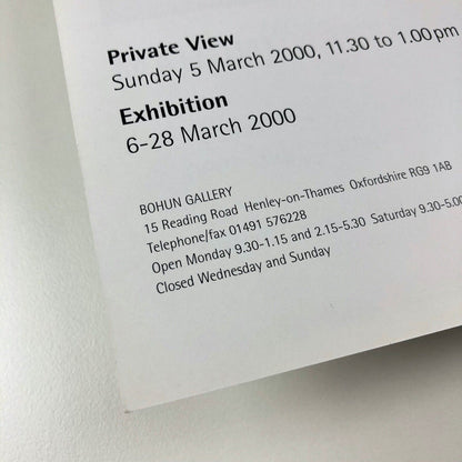 Folding card Bryan Ingham 1936–1997. Paintings, reliefs, collage and sculpture 1985-1996  |  Bohun Gallery in association with Francis Graham-Dixon, 2000