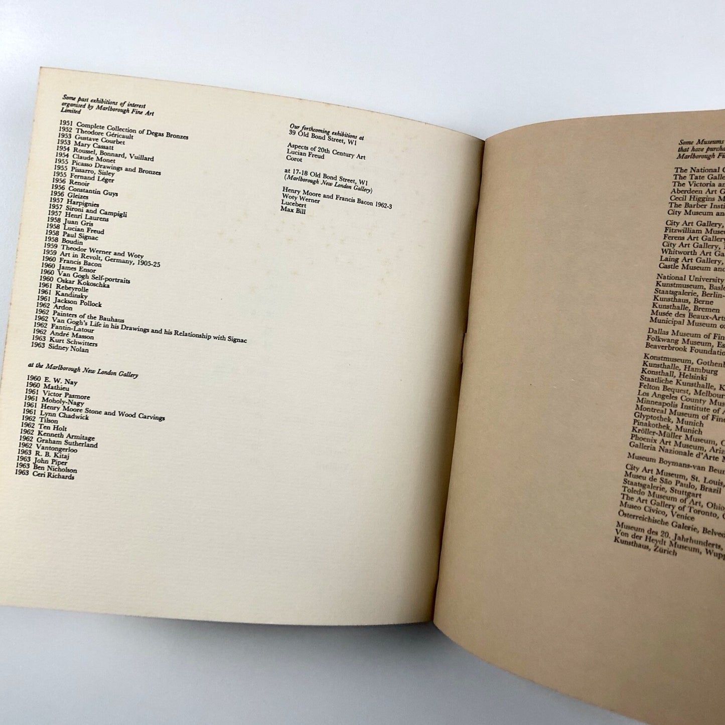 A Great Period of French Painting memory of Clariça Davidson | Marlborough catalogue, 1963
