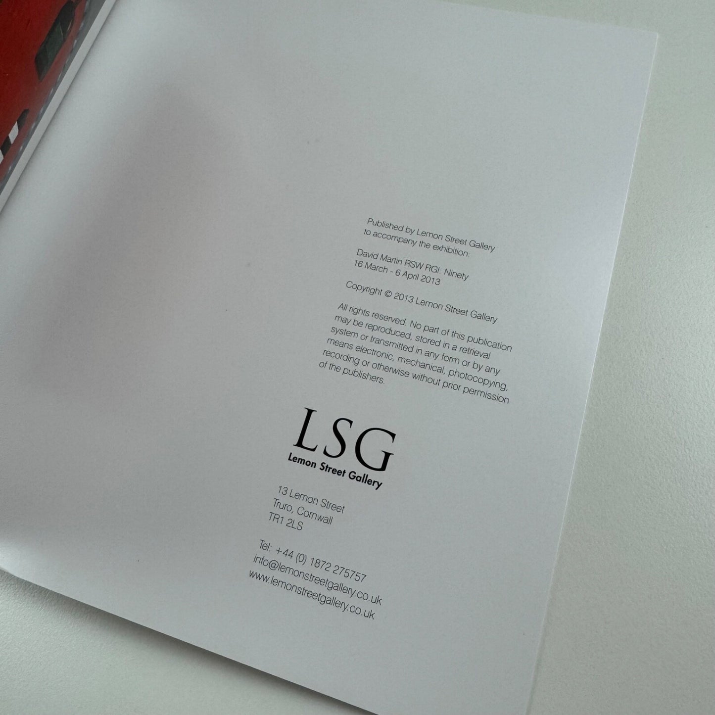 David Martin. Ninety | Lemon Street Gallery, 2013