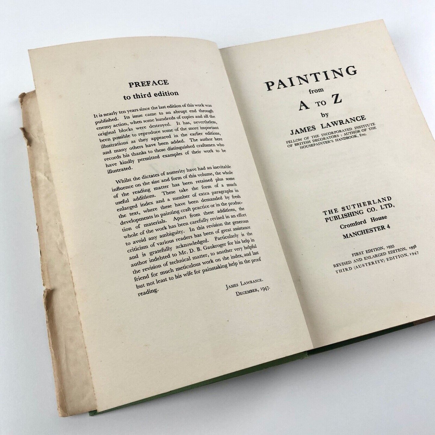 Painting from A to Z by James Lawrance | Third (austerity) edition, 1947